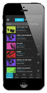 iPhone with karaoke mobile app